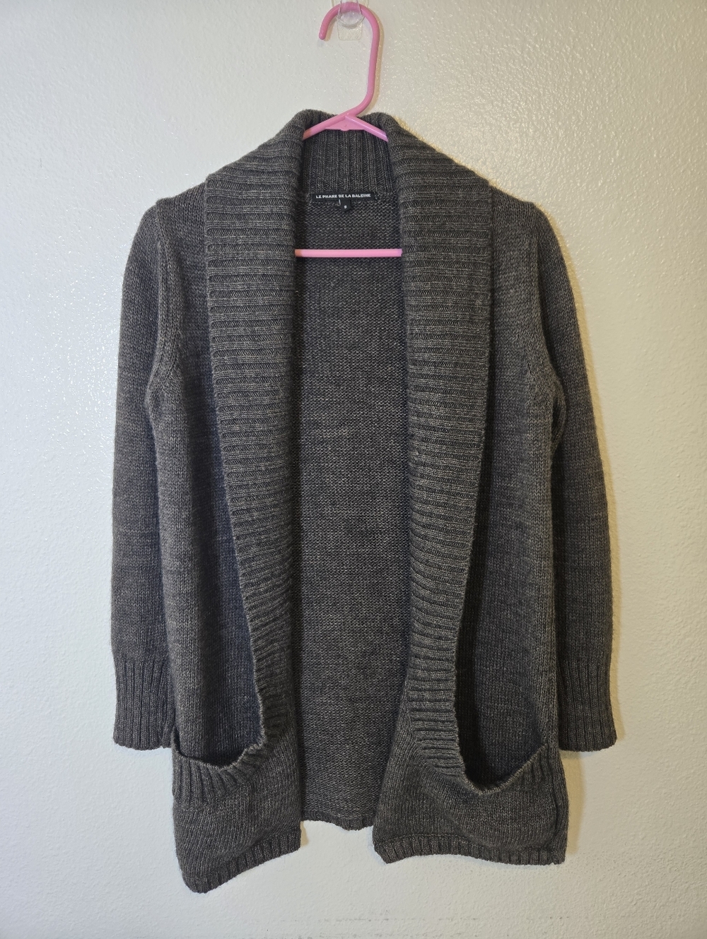 Le Phare De La Baleine Cardigan Sweater Open Front Wool Alpaca Sz Small
